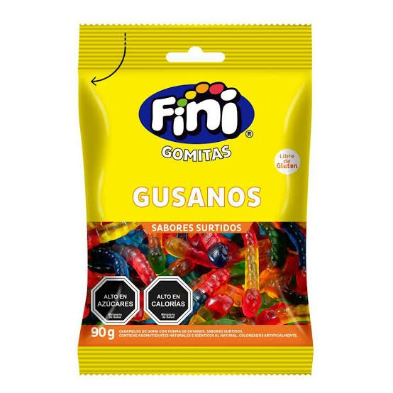  Gomitas Gusanos Sabores Fini 90g